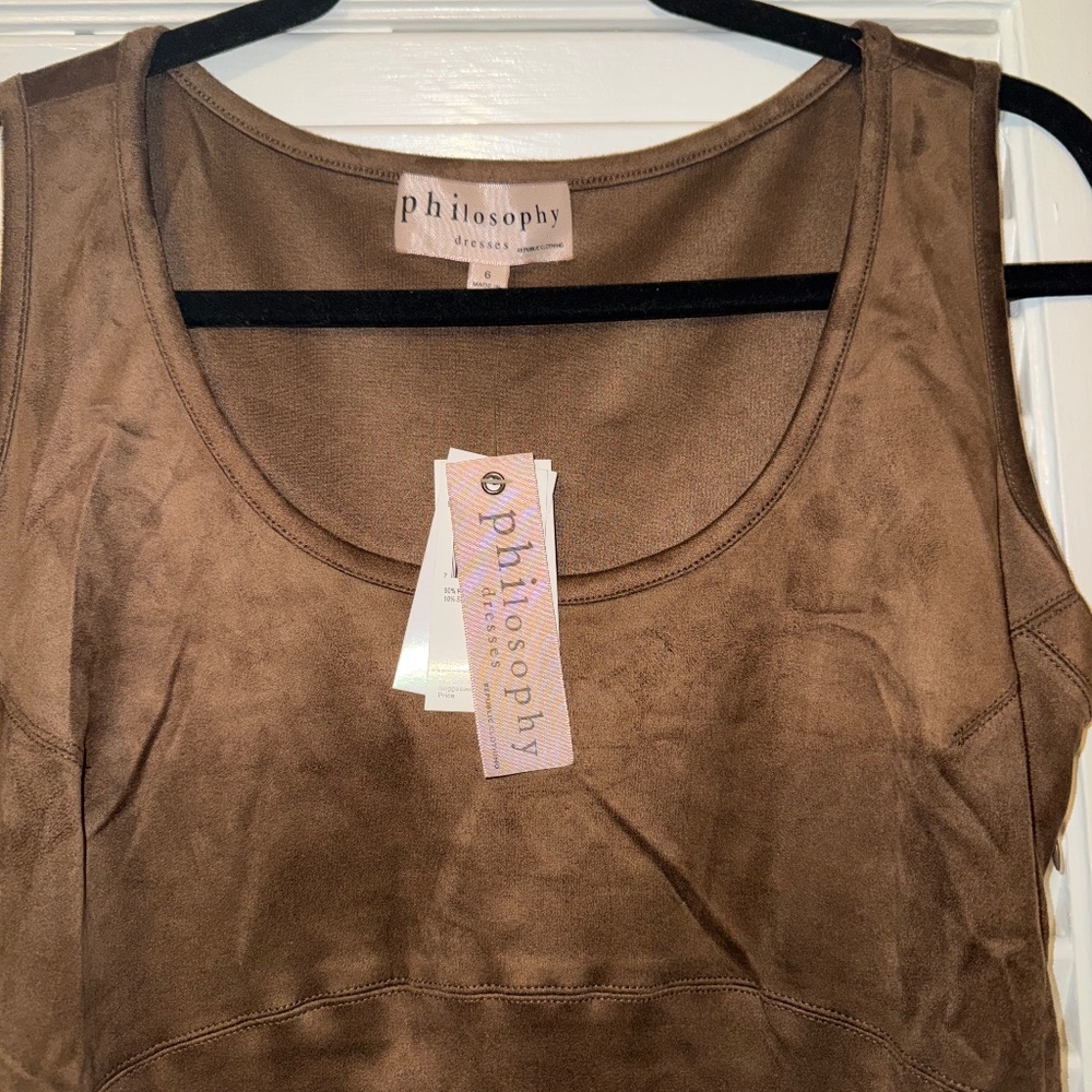 Philosophy dress- suede- NWT!